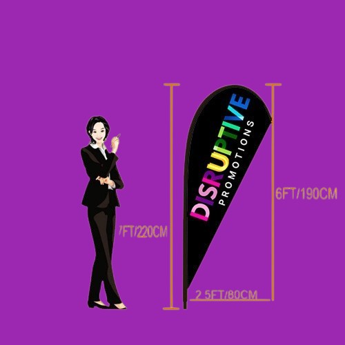 2.2 Metre / 7 Foot Tear Drop Flag