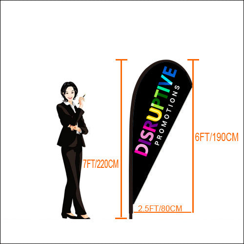 2.2 Metre / 7 Foot Tear Drop Flag