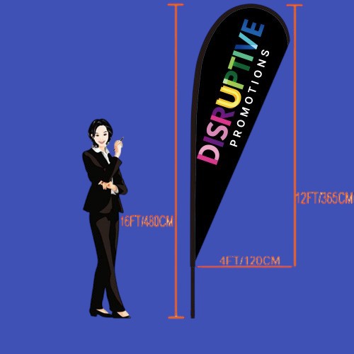 4.8 Metre / 16 Foot Tear Drop Flag