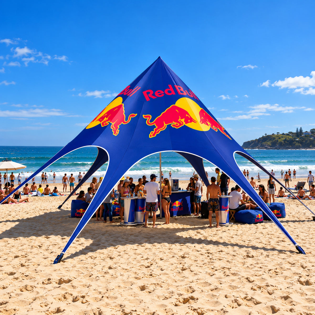 6M Custom Printed Spider / Star Tent – Branded Promotional Event Shelter