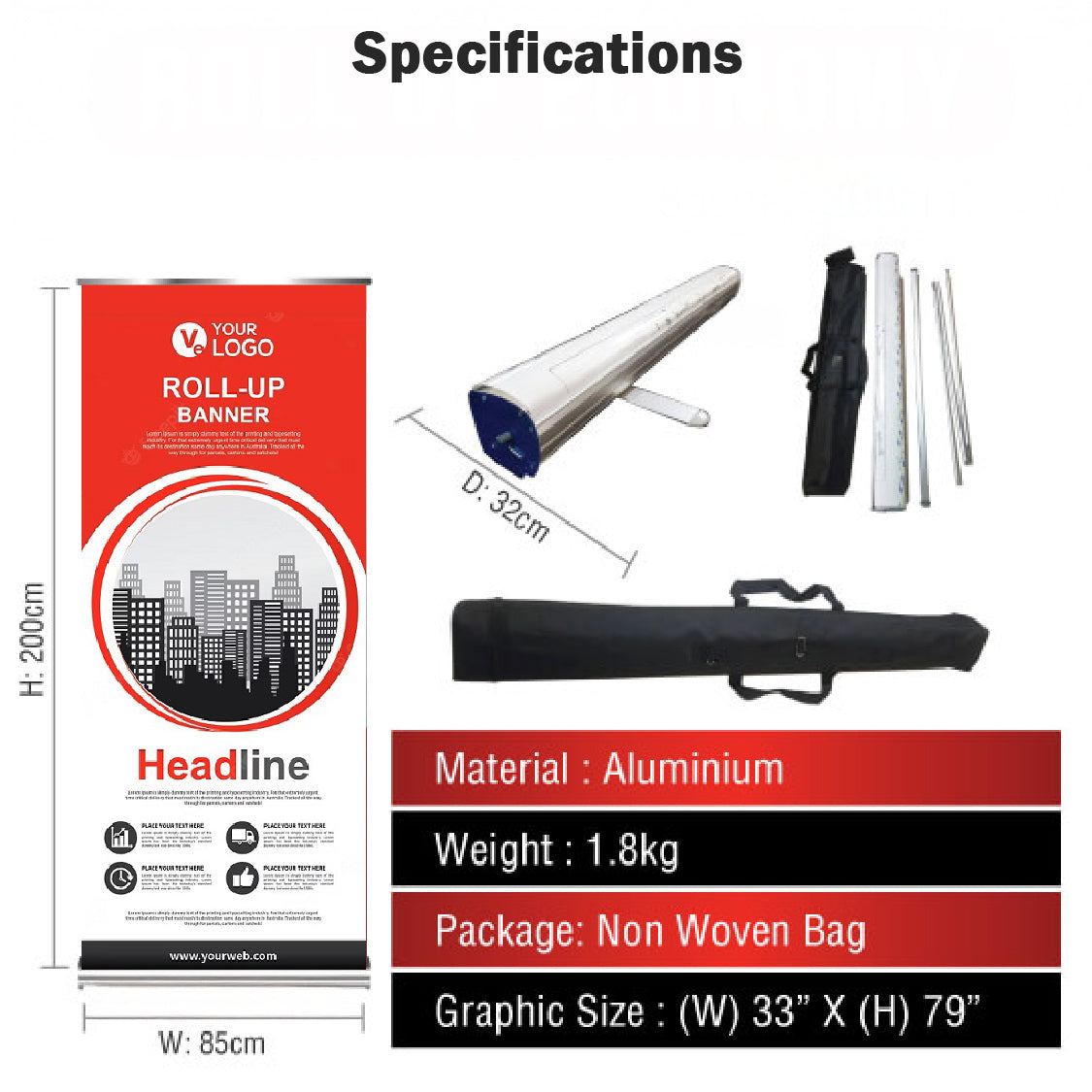 Classic Pull-Up Banner 85cm x 200cm