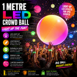 LED Crowd Balls - 1 Metre (LED = Light-Up)