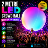 LED Crowd Balls - 2 Metre (LED = Light-Up)
